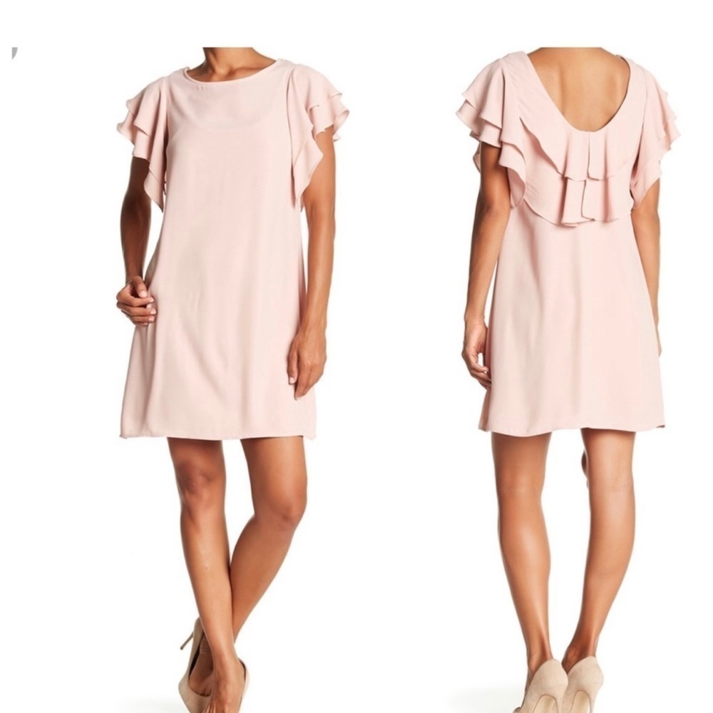 NWT Women’s ABS Collection 100% Polyester Ruffle Trim Dress Size Small